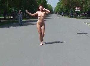 Czech woman naked in public