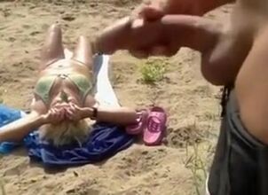 Jacking to tanning chick that does